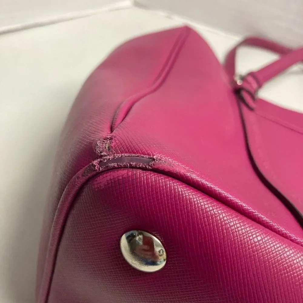 COACH Women’s Peyton Saffinao Dark Pink Handbag Tote Shoulder Bag Size 13X5X9.5 - Picture 7 of 12